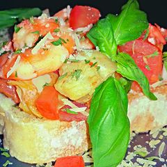A picture of Mike's Shrimp Bruschetta.