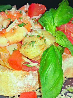 A picture of Mike's Shrimp Bruschetta.