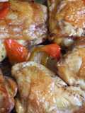 Pollo horneado al ají molido y vino tinto