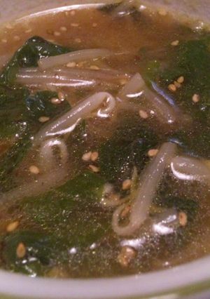 A picture of Alpine Leek and Bean Sprout Soup.