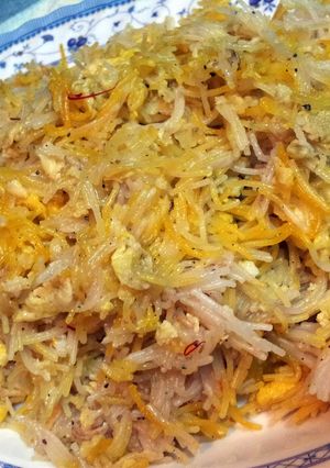 A picture of Balaleet my version(traditional Arabic Vermicelli dish)by Pam....
