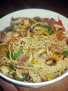 A picture of Nessa's Chicken Noodle Stir Fry.