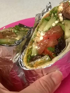 A picture of Greek Inspired Veggie Wrap.