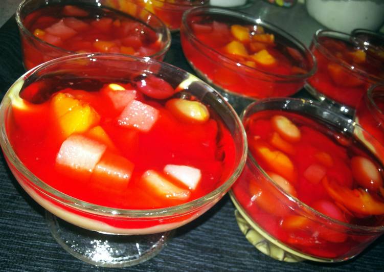 Recipe of Favorite Pam&#39;s custard with jello and fruitcocktail…