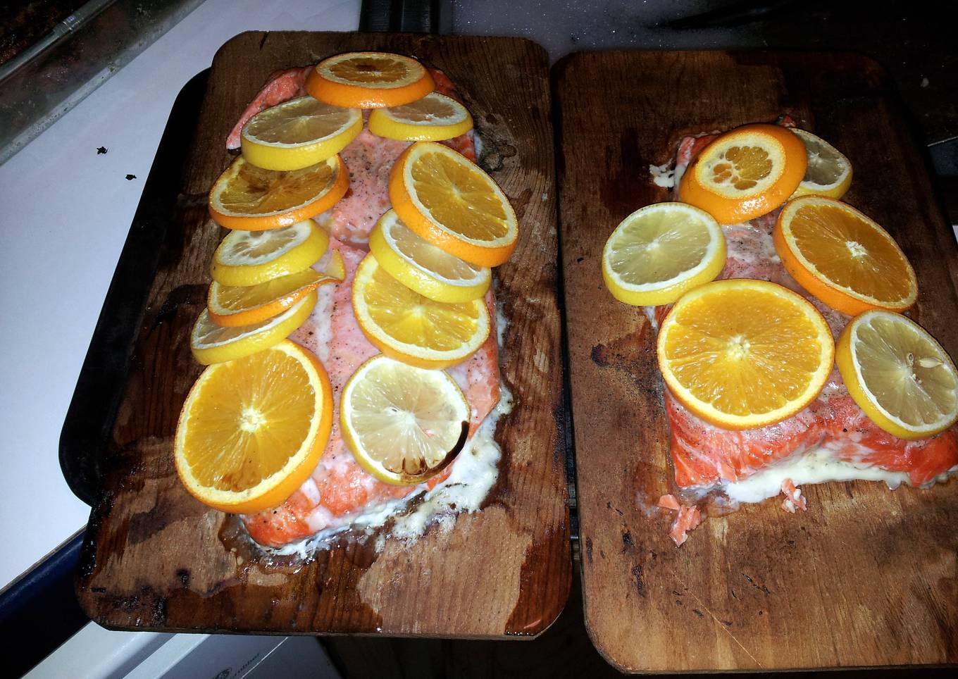 salmon on the grill
