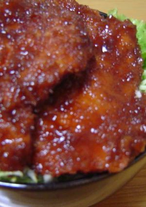 A picture of Our Family's Fried Pork Cutlet Rice Bowl.
