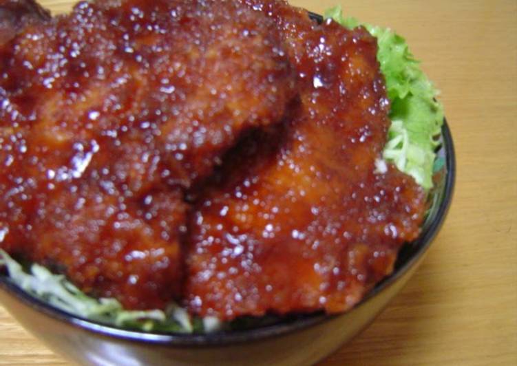Recipe of Perfect Our Family&#39;s Fried Pork Cutlet Rice Bowl
