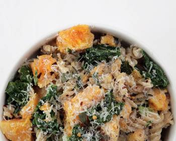 Best Recipe Butternut Squash and Kale Fusilli Pasta with Ricotta and topped with Fried Sage and Parmesan Restaurant Style