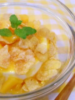 【芒果&玉米脆片鮮奶酪】 的食譜成品照片