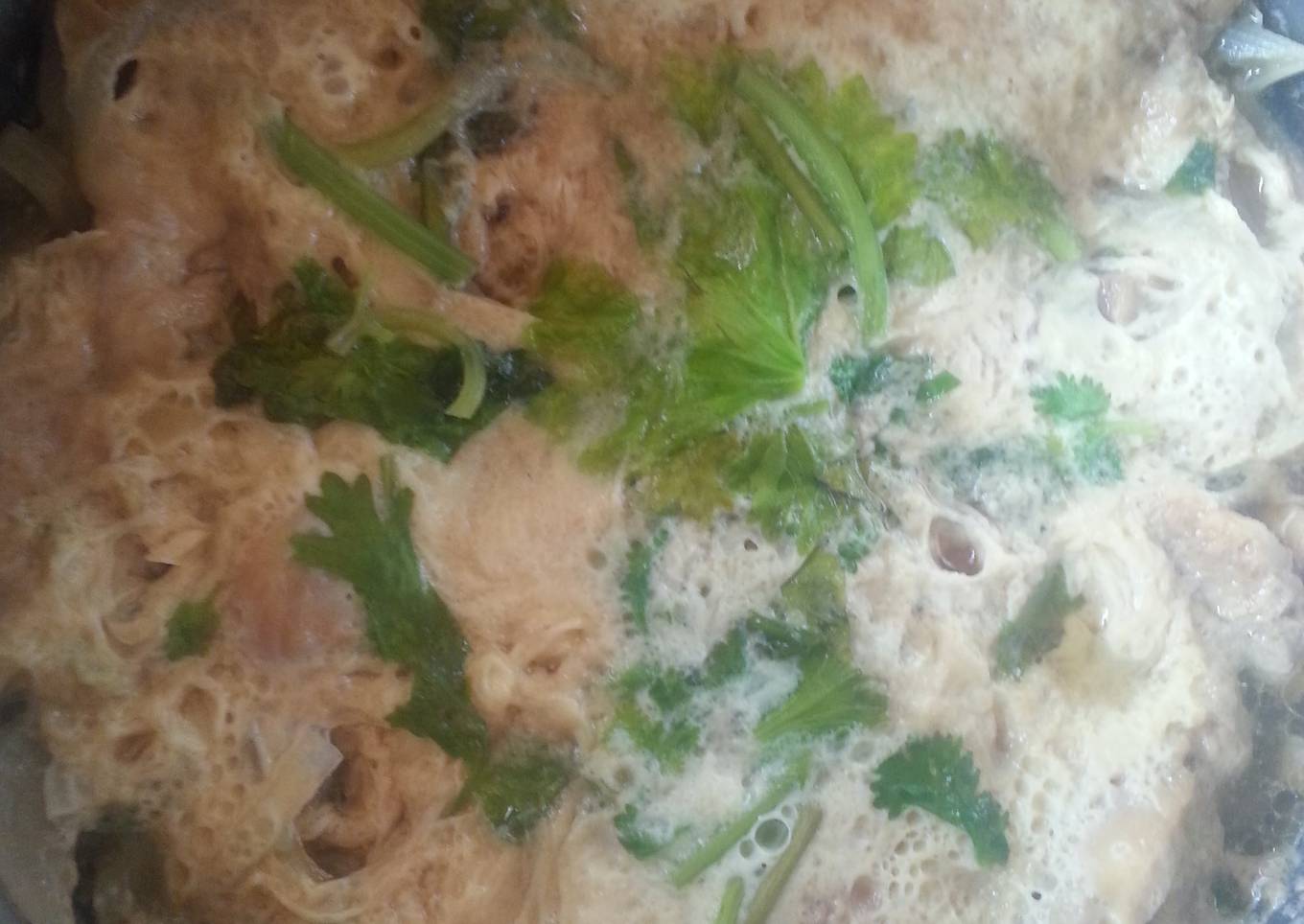 Oyagodhong or chicken steamed eeg