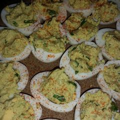A picture of Deviled Avocado eggs.