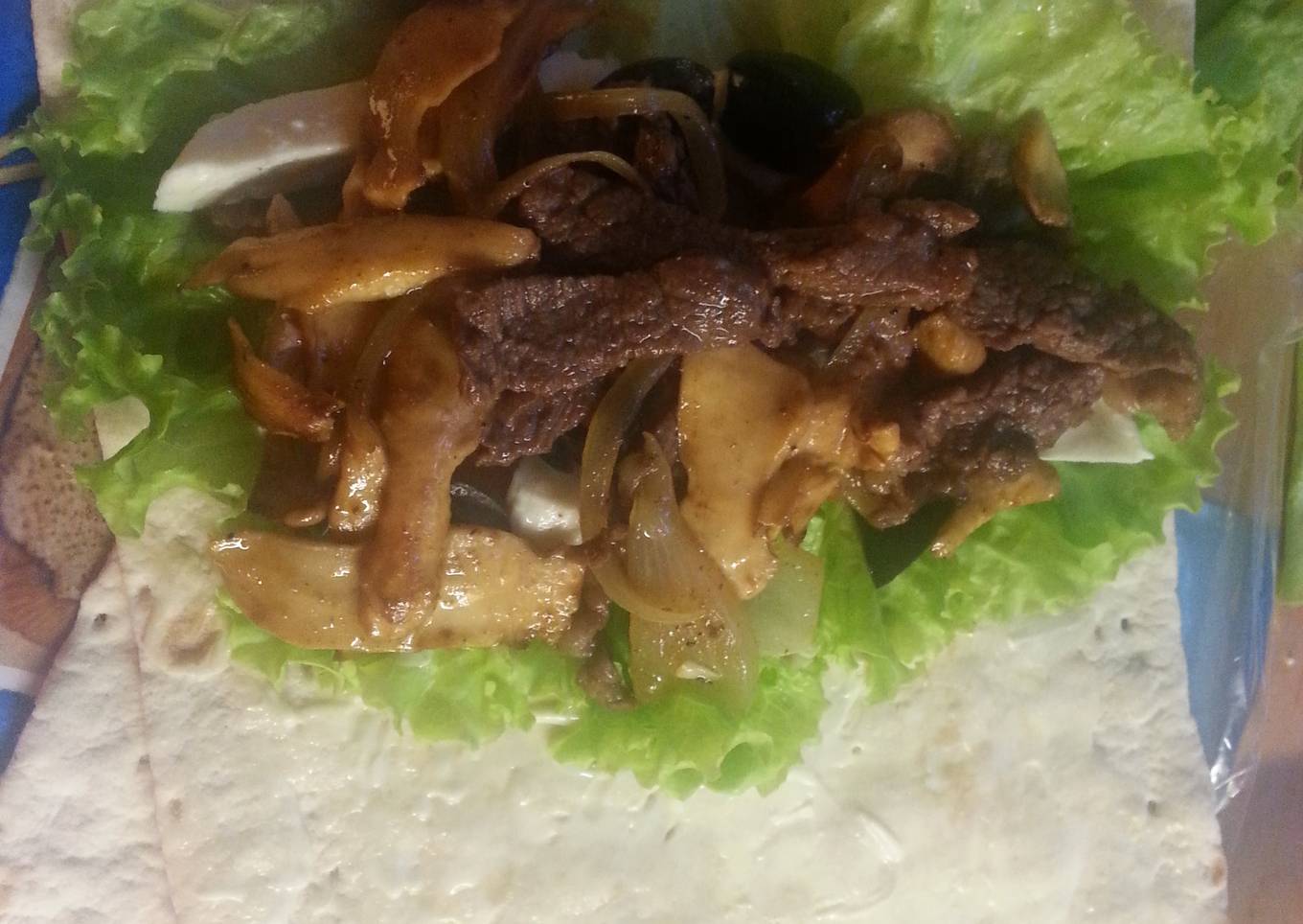 Breakfast pepper steak wrapped