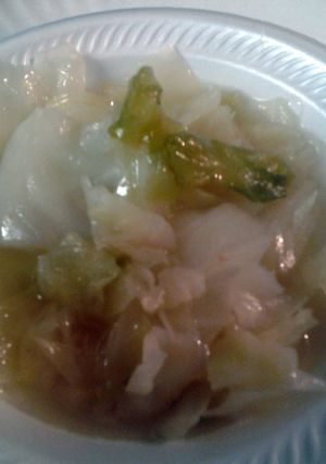 A picture of boiled cabbage.