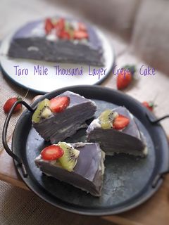 Foto resep Taro Mille Layer Crepes Cake