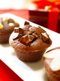 A picture of Chocolate Muffins for Valentine's Day.