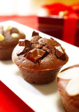 A picture of Chocolate Muffins for Valentine's Day.