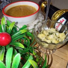 A picture of 3 spice daal turai.