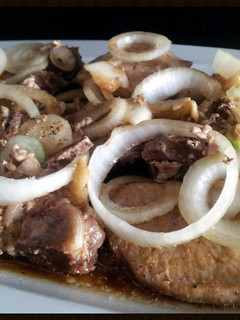 A picture of AMIEs PORK STEAK.
