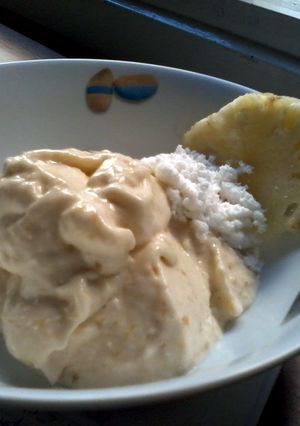 A picture of Piña Colada Ice cream Gluten,Egg, Dairy and Soy free!.