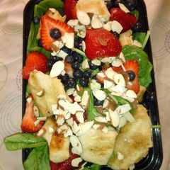 A picture of Better than "that red haired girl" Chicken Berry Almond Salad.
