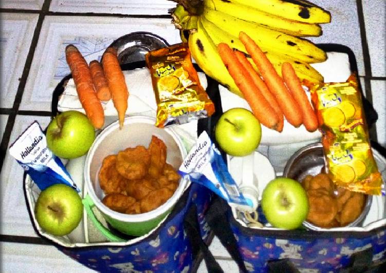 Akara, Banana, Apple and Carrots