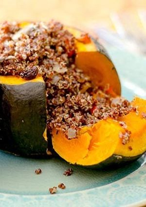 A picture of Kabocha Squash Stuffed With Quinoa.