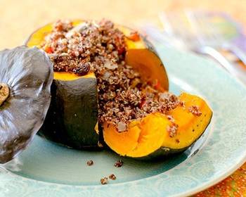 Without Fail Cooking Recipe Kabocha Squash Stuffed With Quinoa Very Delicious