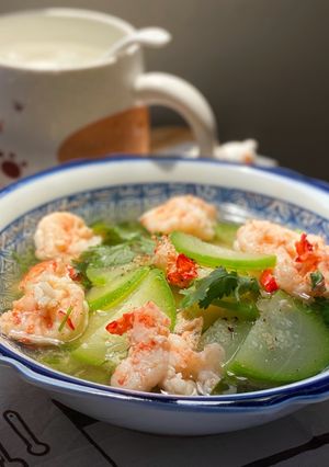 Hình của món Canh Bí Xanh Nấu Tôm.