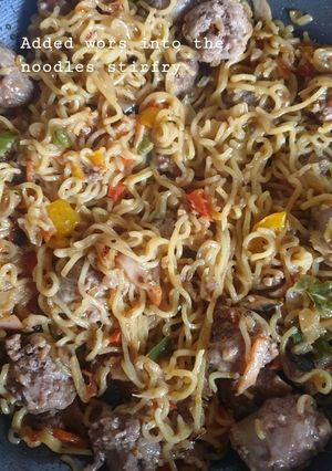 A picture of Wors sweet and chilli stir fry.