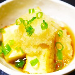 A picture of Deep-Fried Tofu in Sauce with Atsuage.