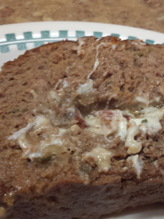 A picture of Bacon and Cheese stuffed Meatloaf.