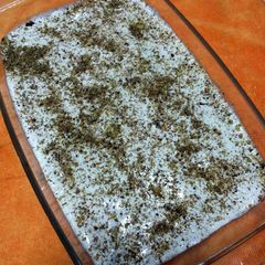 A picture of Pam's Halwa Samid ( Another Semolina Dessert)....