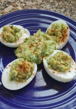 A picture of Easy Deviled Avocado Eggs.