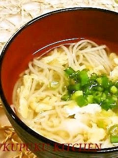 A picture of Easy, Hot Somen Noodles with Egg Soup.