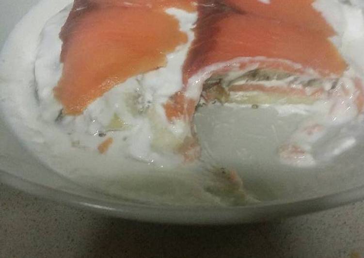 Lasaña de berenjena y salmón light