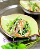 Konnyaku, Mitsuba and Walnuts Salad with Mashed Tofu