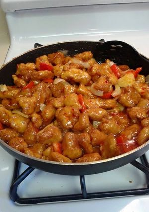 A picture of Panda Express Sweet Fire Chicken.
