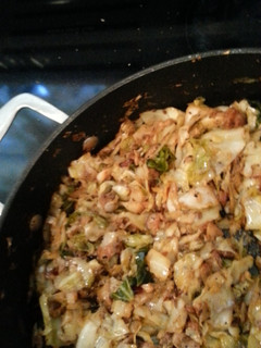 A picture of Stacy's Fried Cabbage.