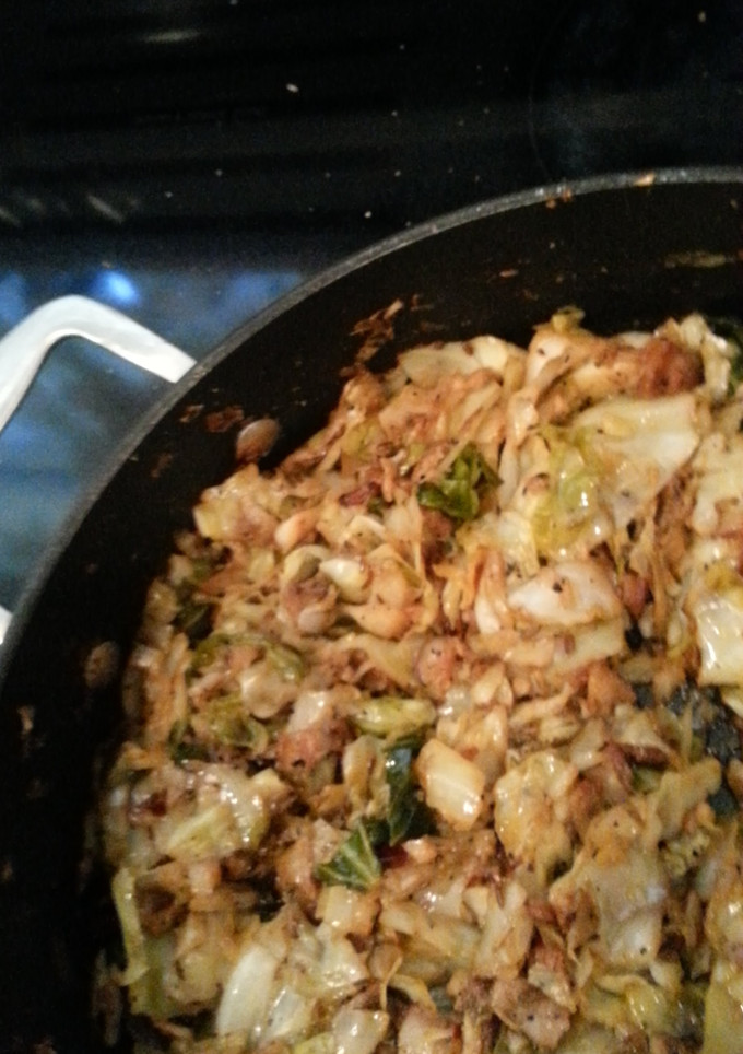 A picture of Stacy's Fried Cabbage.
