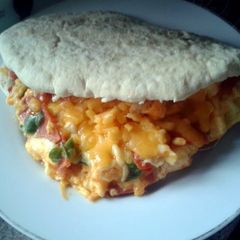 A picture of Pizza-Style Eggs in Pitta Bread.