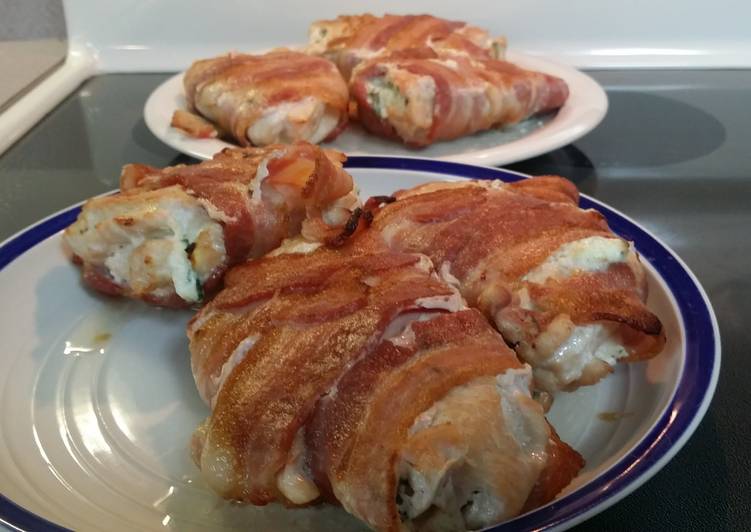 Recipe of Perfect Bacon Wrapped Cream Cheese Stuffed Chicken Breasts