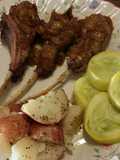 Rack of lamb with pear balsamic coulis