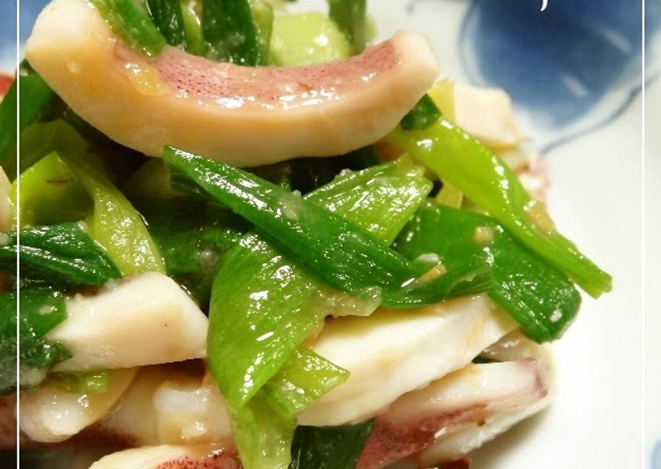Tender Squid and Green Onions with Vinegar Miso Sauce