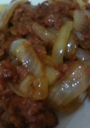 Foto resep Kornet ca bawang Bombay with soyu sauce