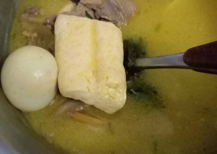 Cara Gampang Menyiapkan Soto ayam+tahu+telur Anti Gagal