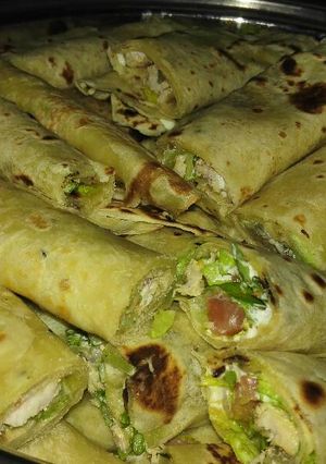 صورة لوصفة لفائف الدجاج بالشباتي