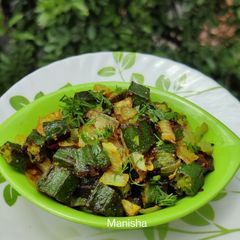 Bhindi Onion Stir Fry(Lady's fingers) A picture of Bhindi Onion Stir Fry(Lady's fingers).