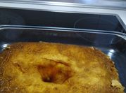Una foto de pudín pan manzana