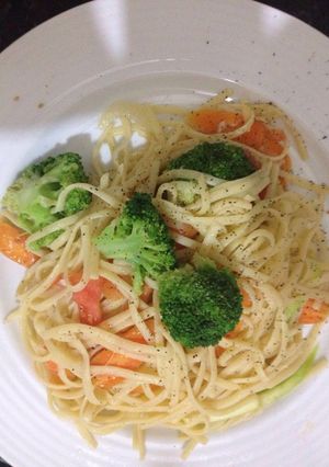 Una foto de Pasta primavera