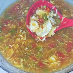 A picture of Winter's special hot and sour fish soup 🍲.